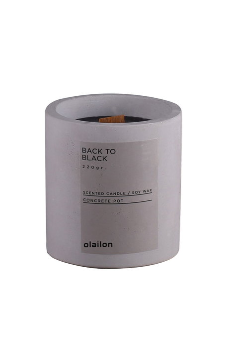 Aberto Design Vela Perfumada Back To Black Hormigón Aroma Vainilla Color Gris 8.5x9 cm